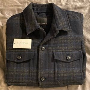 Banana Republic Green Plaid Men’s Fall Coat Small